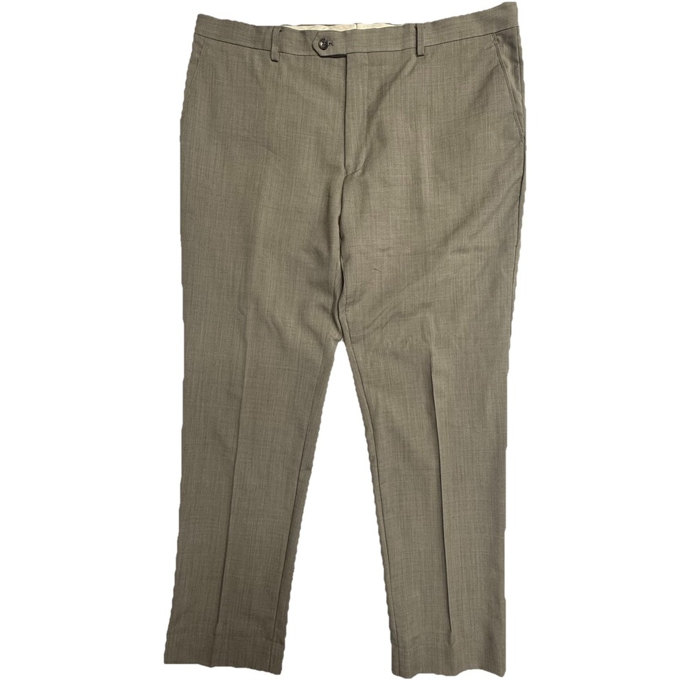 Jos A Bank Reserve 40R Wool Dress Pants Tan Flat Front Classic Fit VBC